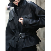 进口泡感羊皮宋佳同款 收腰显瘦真皮皮衣 绵羊皮短外套女2026春新款