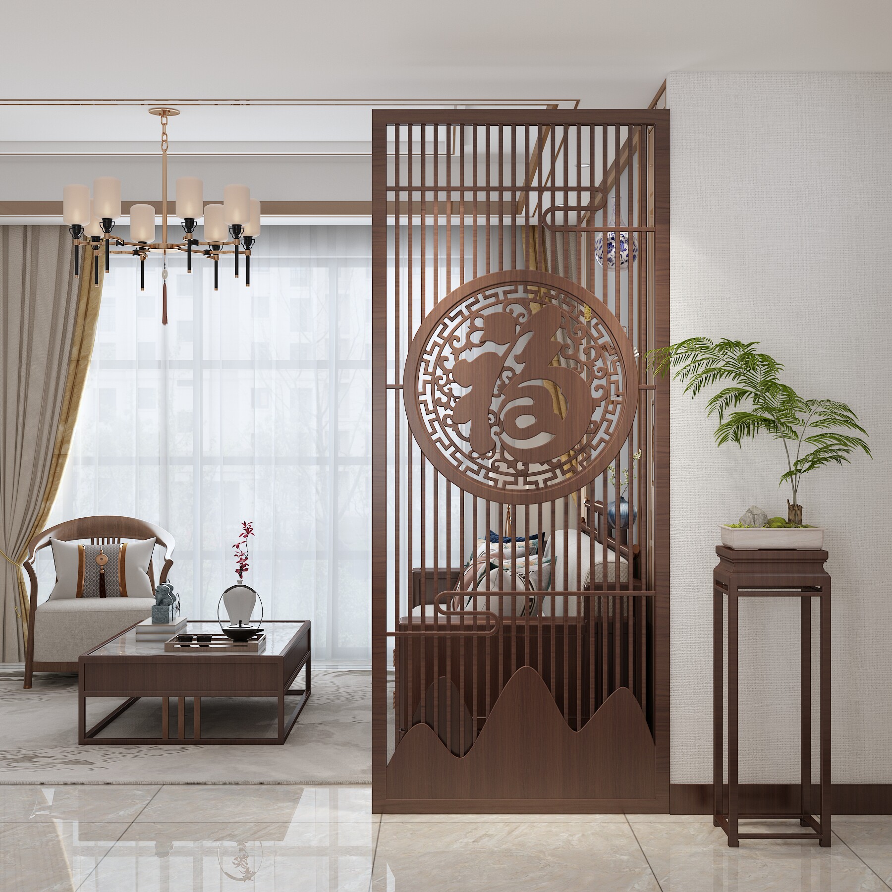 实木屏风新中式宋代美学隔断客厅入户玄关遮挡假山简约轻奢座屏,住宅家具,座屏,淘宝优惠券,粉丝福利购,淘宝优惠卷