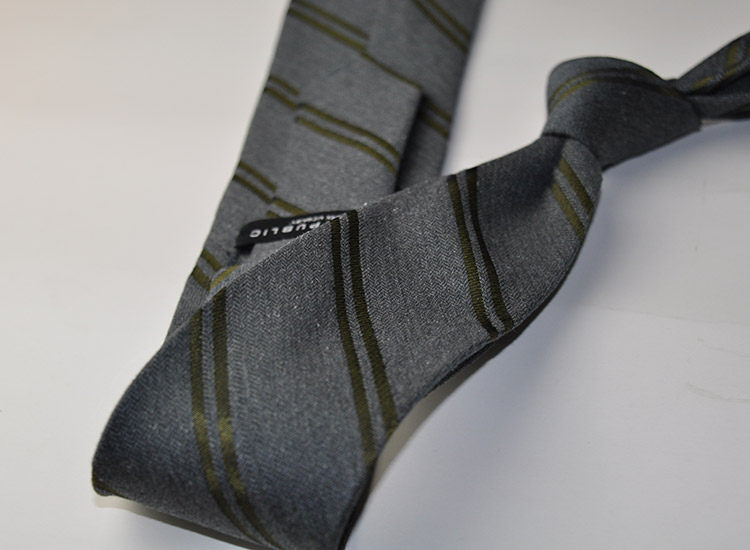 绣花大牌外贸原单桑蚕丝真丝男商务正装深灰色条纹纹纯色英伦领带