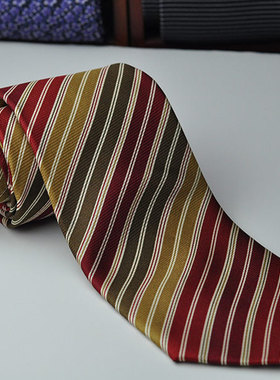 日本FORMAL外贸原单100%真丝男正装商务领带红色桑蚕丝印花暗纹