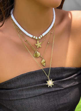 新款夏季时尚搭配饰品海星贝壳