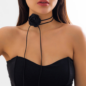 多种戴法自由打结山茶花项链女欧美时尚 甜美网红小众锁骨链饰品