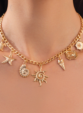 欧美跨境时尚个性夸张鱼尾项链