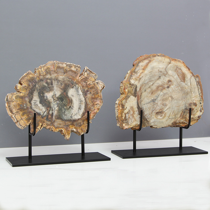 新中式创意木化石装饰摆件