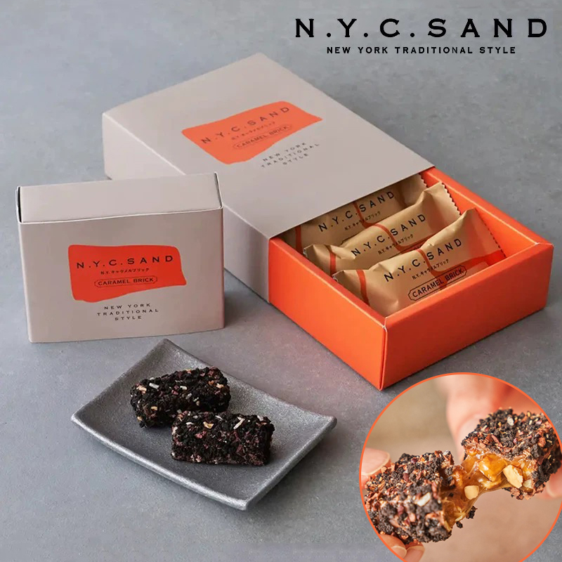 中秋现货日本N.Y.C. SAND纽约焦糖三明治拉丝巧克力夹心饼干