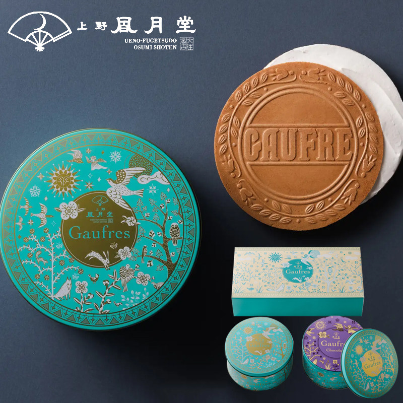 日本上野风月堂朗姆葡萄干提子巧克力夹心饼干甜品礼盒进口零食