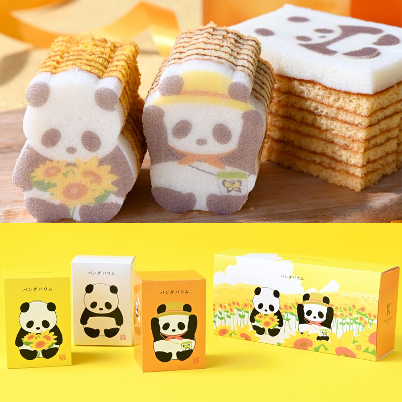 现货日本熊猫年轮蛋糕点心早餐面包甜品礼盒圣诞进口休闲办公零食