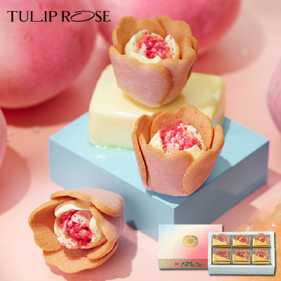 【全款现货】日本TOKYO TULIP ROSE白桃奶油玫瑰卷精致伴手礼