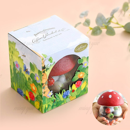 日本进口CAFFAREL口福莱小蘑菇牛奶巧克力进口儿童零食礼盒玻璃罐