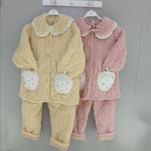 都市丽人女士LHT1X6睡衣珊瑚绒加厚三层夹棉甜美可爱可外穿家居服