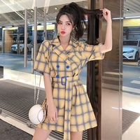 Quần kẻ sọc nữ 2019 hè mới thời trang quần short ống rộng cạp cao phù hợp với jumpsuit jumpsuit - Quần short quần lửng nữ hàn quốc