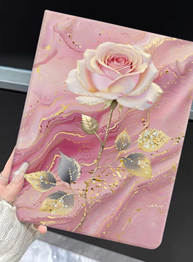 适用ipad11苹果2025款10平板9保护套10.2寸Air7/6外壳七八iPd11防摔a2270粉色12.9花朵pro11少女mini7迷你8.3