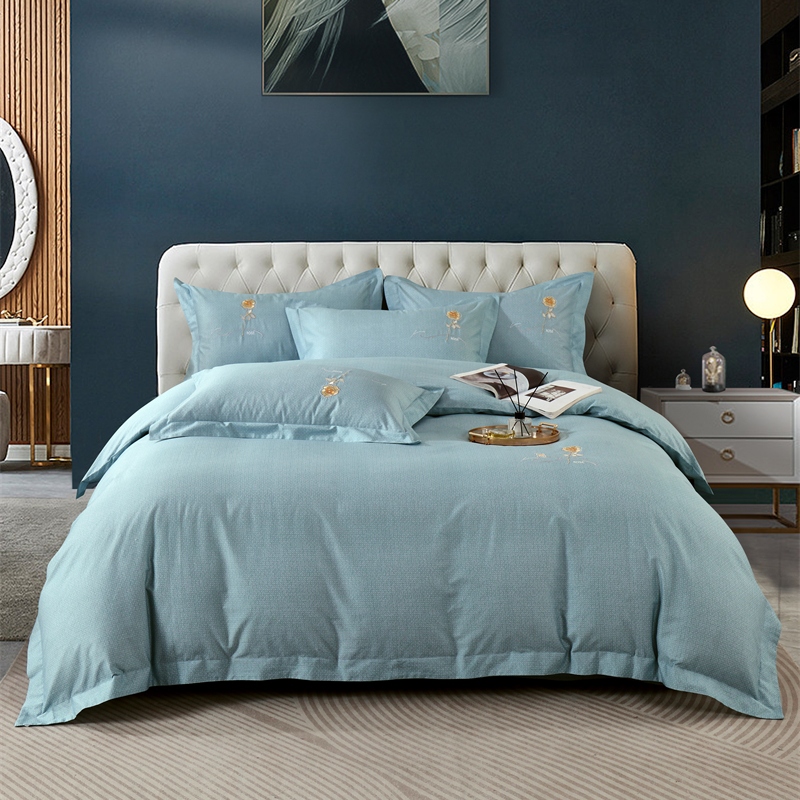 小绵羊满庭花影悦秀全棉四件套纯棉双人简约被套纯棉2m被芯适用