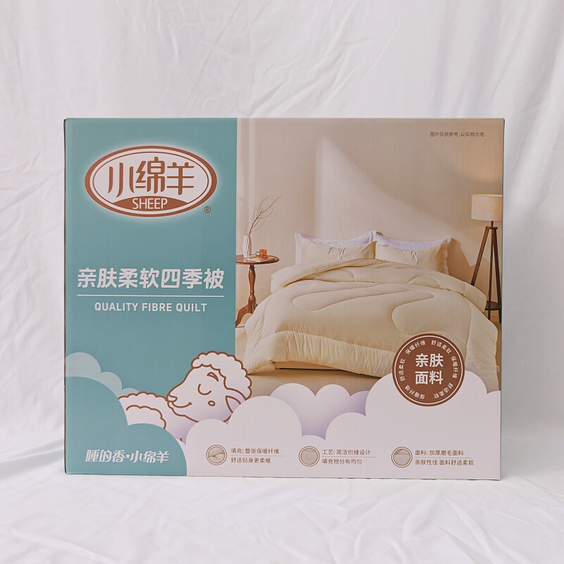 小绵羊亲肤柔软四季被化纤被双人被芯床上用品成人单人被子空调被图片