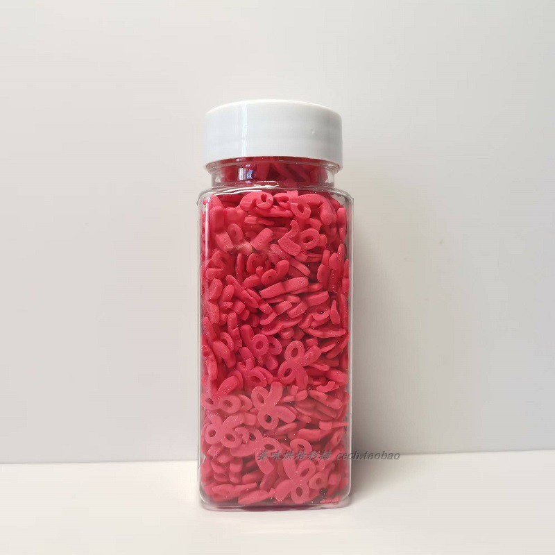 红色蝴蝶结糖片可食用糖果点心蛋糕烘焙装饰DIY彩切片甜甜圈圆点