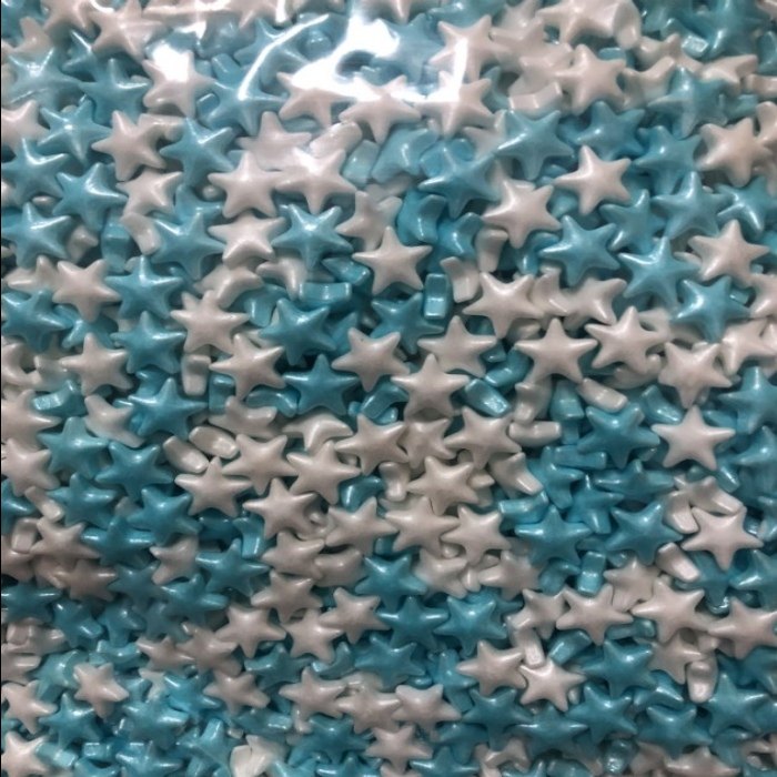 珠光大星星1kg装diy烘焙原料西点装饰翻糖蛋糕奶油装裱花彩糖珠