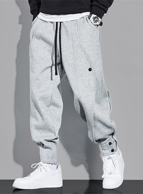 Men's loose fitting solid color Harlan pants男宽松纯色哈伦裤