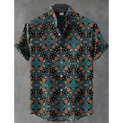 立领印花短袖T恤Stand up collar printed short sleeved T-shirt