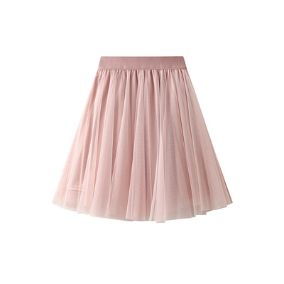 High waisted mesh A-line puffy short skirt高腰网纱A字蓬蓬裙