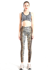 High waisted leopard print cropped pants女高腰豹纹束脚九分裤