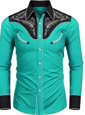 Flip collar button printed long sleeved shirt翻领印花长袖t恤