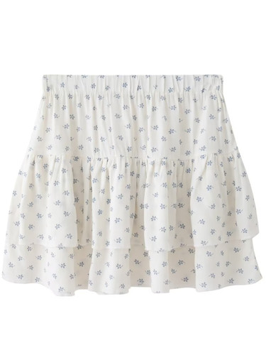 Elastic waist floral short puffy skirt女松紧腰碎花短款蓬蓬裙