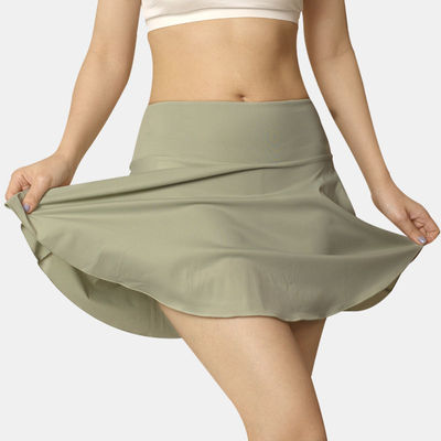 Women's solid color double layered skirt女纯色高腰双层半身裙