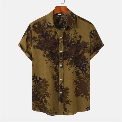翻领印花排扣上衣Flip collar printed single breasted cardigan