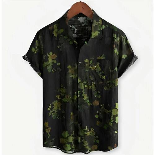 多色印花卷边短袖 Multicolor printed hem short sleeve T-shirt