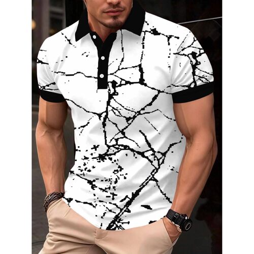 撞色印花套头短袖Color blocking printed short sleeved T-shirt