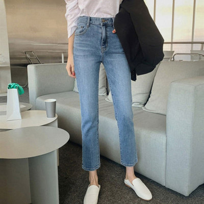 小直筒九分八分薄款弹力牛仔显高