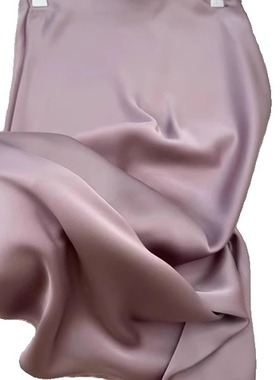 粉紫色天丝缎面鱼尾半身裙女大码200斤夏季新款复古垂感包臀a字裙