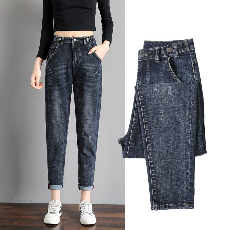 大码牛仔裤女宽松2025年春秋高腰显瘦老爹萝卜直筒哈伦裤长裤弹力,女装/女士精品,中老年女装,淘宝优惠券,粉丝福利购,淘宝优惠卷