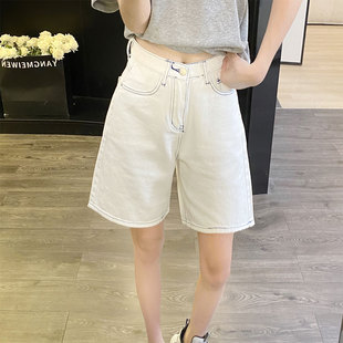 黑色牛仔短裤女五分裤夏季薄款高腰马裤小个子5分中裤2025年新款