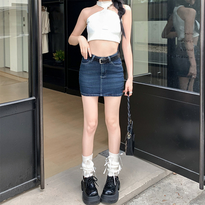 2025夏季紧身包臀牛仔短裙