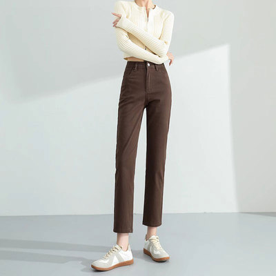 直筒牛仔裤长裤常规棉2025秋显瘦