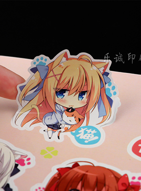 定制卡通异形贴纸进口和纸贴画DIY个性手账标签PVC不干胶定做印刷