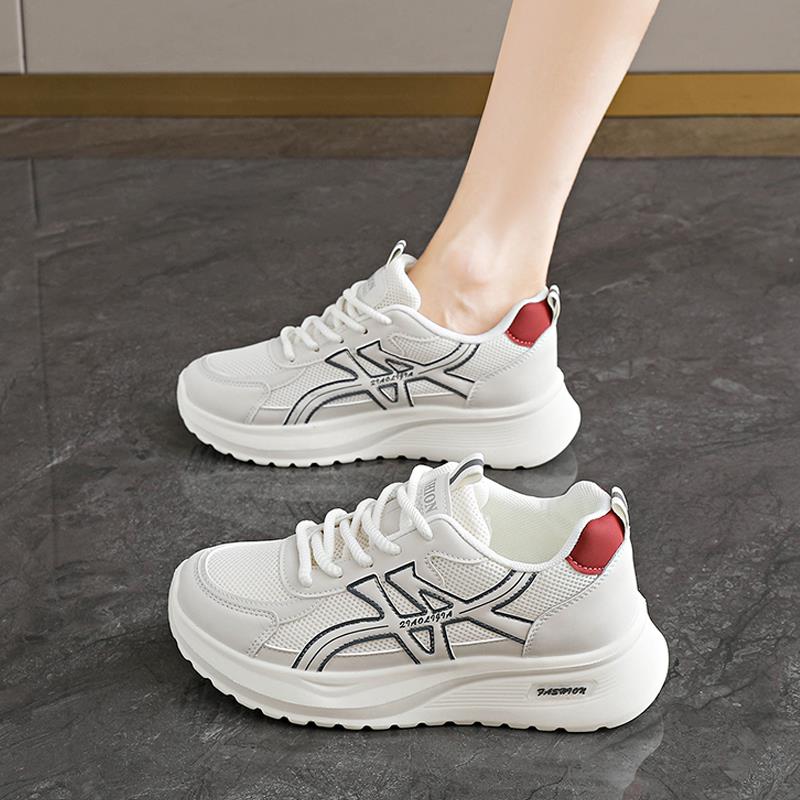 轻便运动鞋女2025新款秋季网面老爹鞋舒服不累脚小白鞋防滑跑步鞋