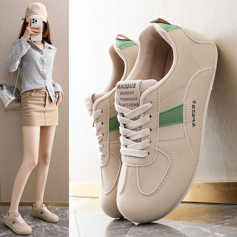 女鞋2025新款秋季低帮软底休闲鞋覆古百搭德训鞋防滑不累脚运动鞋
