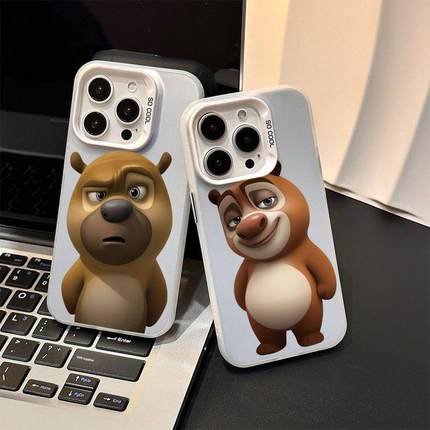搞怪熊大熊二适用opporeno14手机壳新款findx8s+套reno13pro熊出没12创意9卡通findx7ultra6por+全包10男女5k