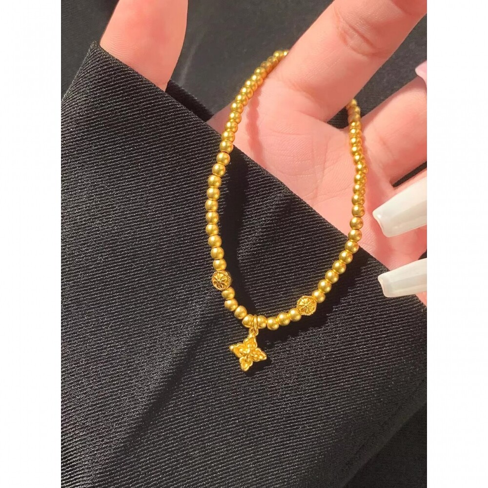 金色珠子手链女士时尚蹦迪爆闪碎