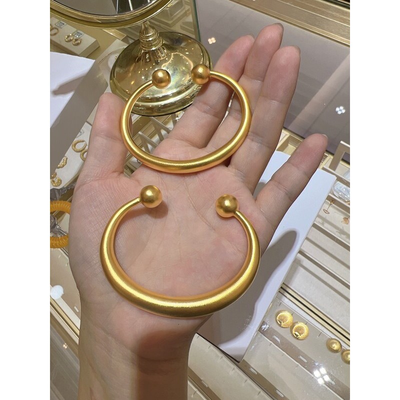 实心古法开口金色手镯女本命年时