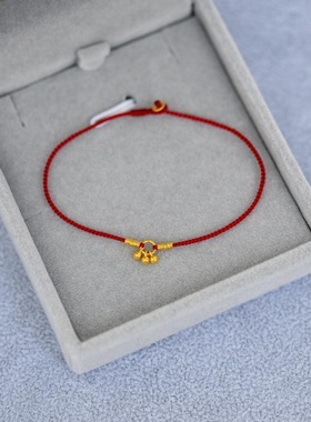 古法实心小金色球手链气质甜美潮