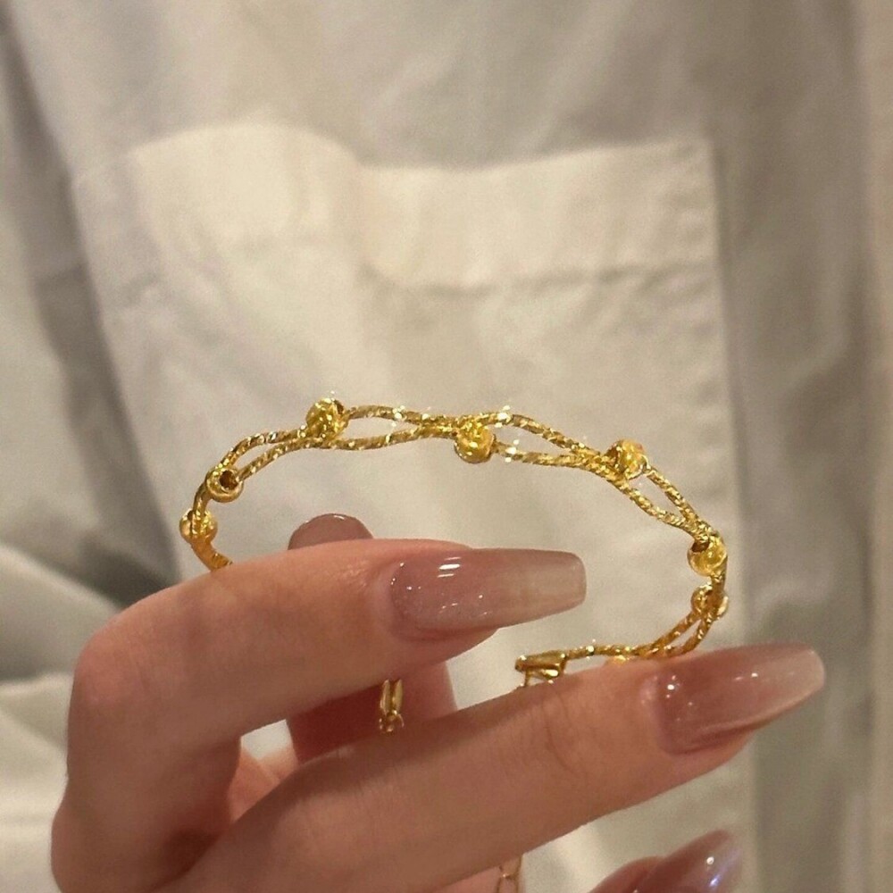 黄金色猫眼手镯新款氛围感细