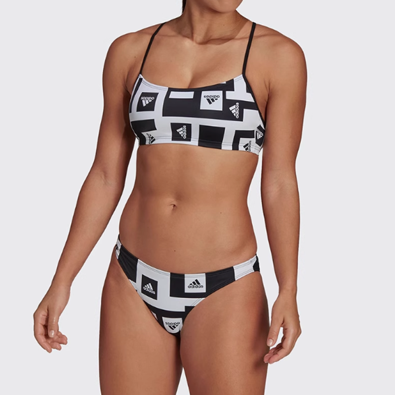 Adidas/阿迪达斯正品BARS AOP B女子游泳运动休闲沙滩泳衣H62031
