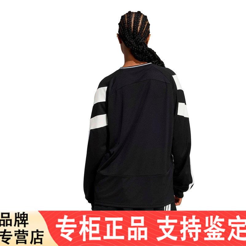adidas阿迪达斯足球风个性运动休闲宽松上衣26春女长袖T恤 JY7638