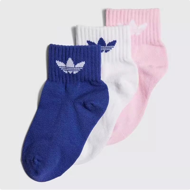 Adidas/阿迪达斯正品三叶草春季新款儿童袜三双装HC9596