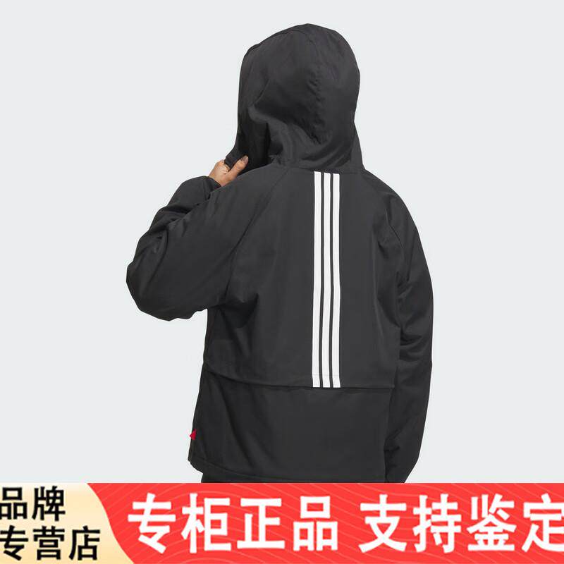 阿迪达斯夹克女装秋冬跑步训练运动服舒适防风休闲连帽外套JZ1587