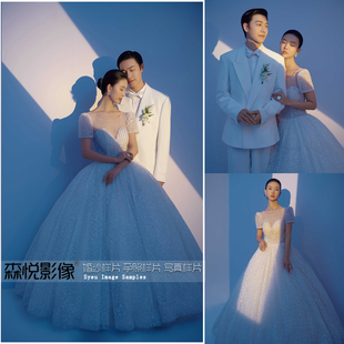 2023新款影楼工作室高端室内韩式光影婚纱照样片样版H1152