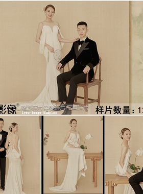 影楼新中式工笔画古典婚纱照样片客样照样版S596